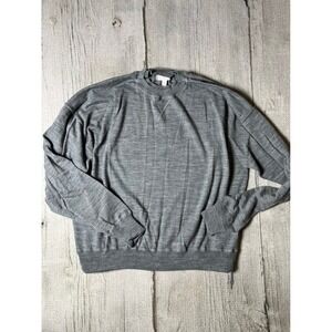 J.Crew Merino Wool Sweater Womens Large Gray Minimalist Crewneck Classic